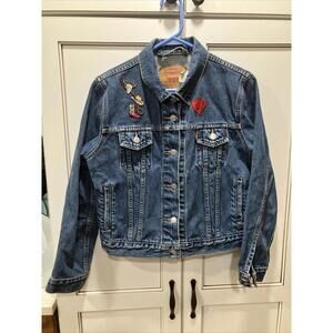 Levi's Ladies Jean Jacket Size Medium Petite Women’s Patches Western Cowgirl